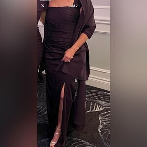 Cameron Blake Full Length Eggplant Dress
